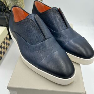 Men's Santoni cap toe leather sneakers size 11 US made in Italy